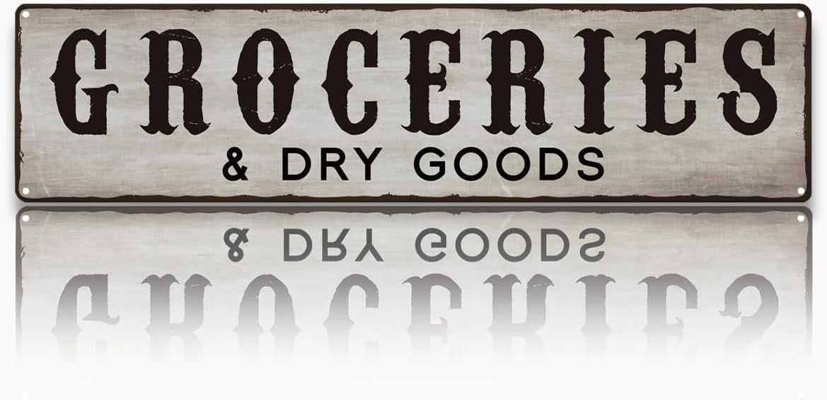 Groceries And Dry Goods Metal Tin Sign, Retro Metal Tin Sign , Vintage ...