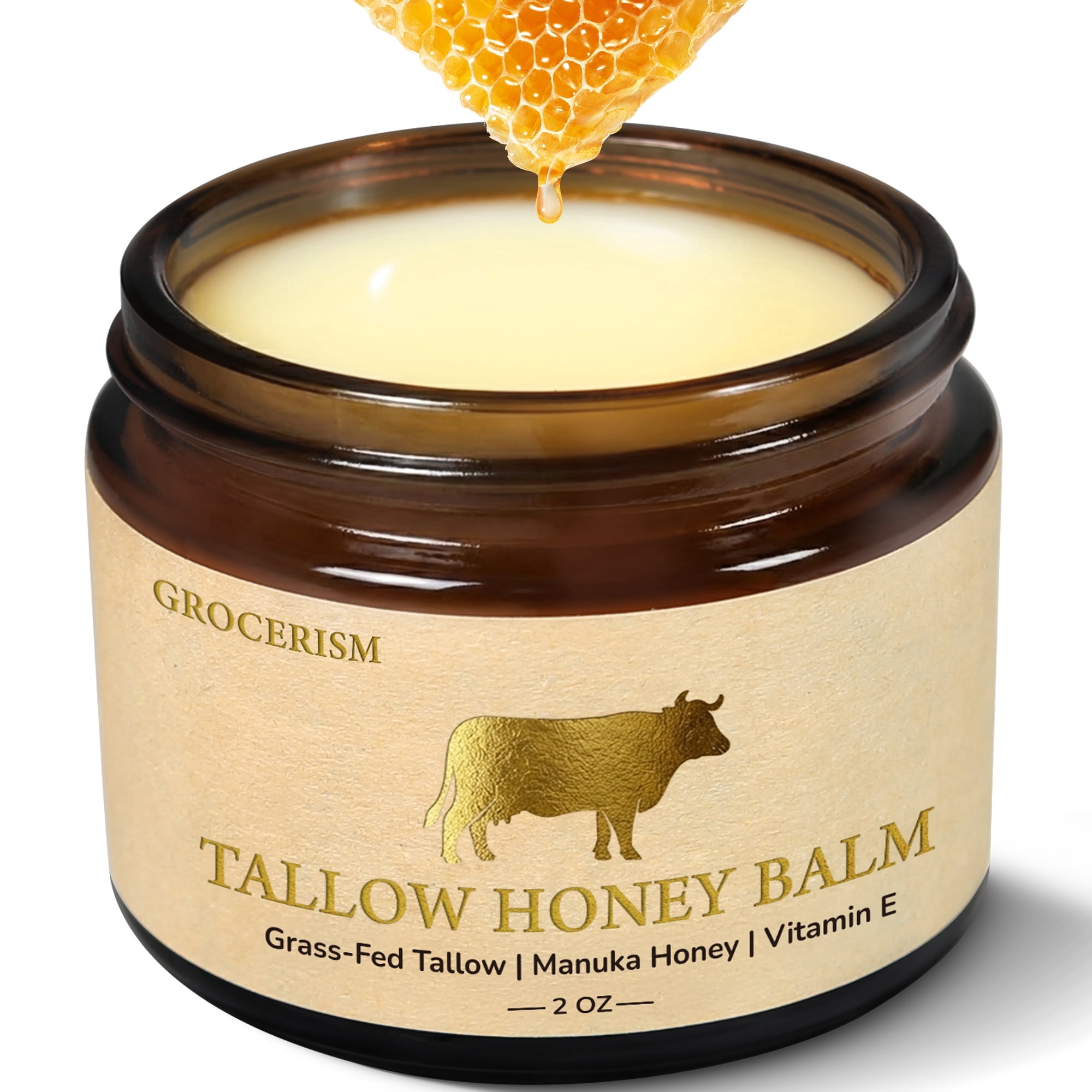 Grocerism Natural Grass Fed Tallow Balm, Gentle Face &amp; Body Moisturizer for Sensitive Skin 2oz deal from Walmart