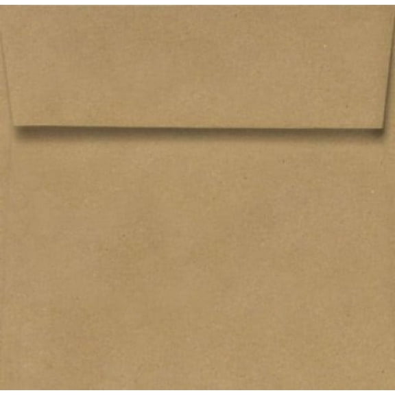 Grocery Bag Brown - 3 1/4 X 3 1/4 Square Envelopes - 100% Recycled -Peel & Press Sealing Method (25 Qty.)