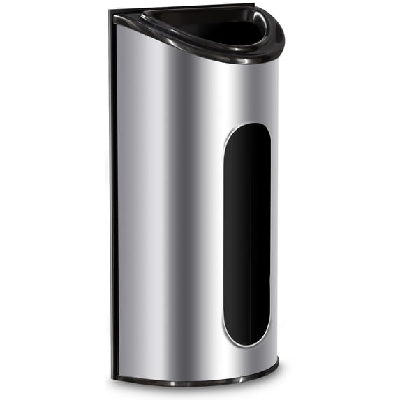 Utopia Kitchen Wall-Mounted Stainless Steel Grocery Bag Holder & Dispenser, Space-Saving Plastic Bag Holder for Kitchen, Pantry or Cabinet, Reusable Plastic Bag Organizer, Silver