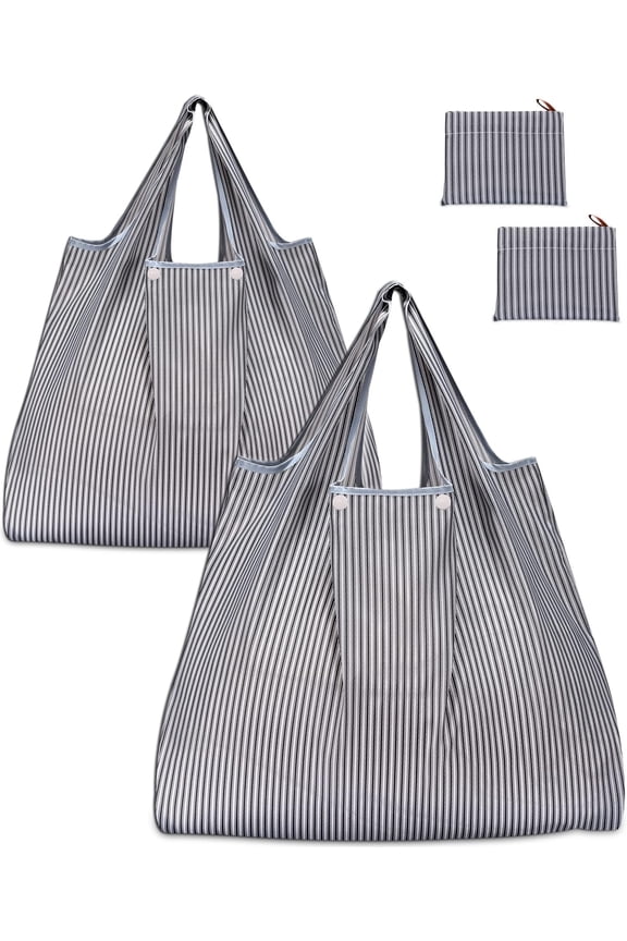 Grocery Bags, Folding Tote Shopping Bag fits in Pocket, Washable Nylon Pouch Bags