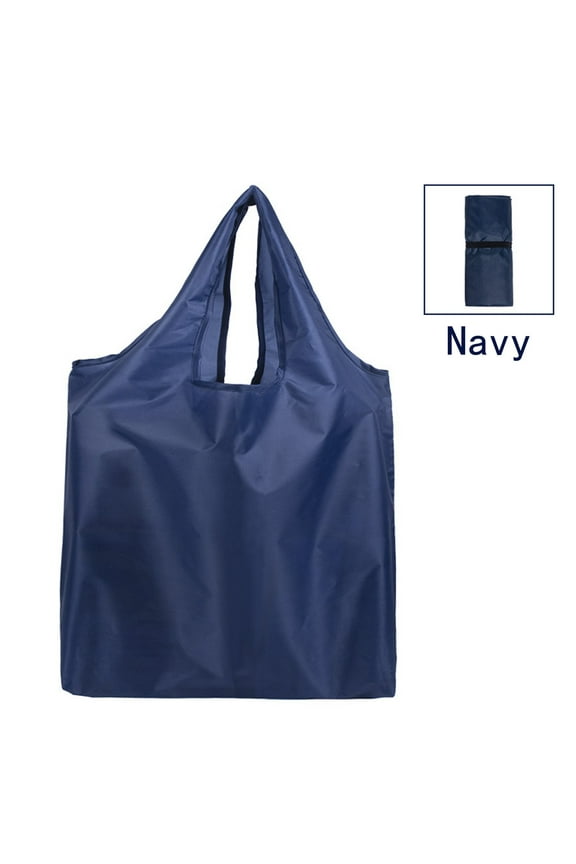 Grocery Bags Heavy Duty Reusable Foldable Groceries Tote Bag Portable And Folding Shopping Bag Storage Case,Navy,Polyester