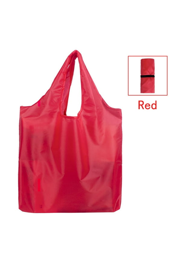 Grocery Bags Heavy Duty Reusable Foldable Groceries Tote Bag Portable and Folding Shopping Bag Red