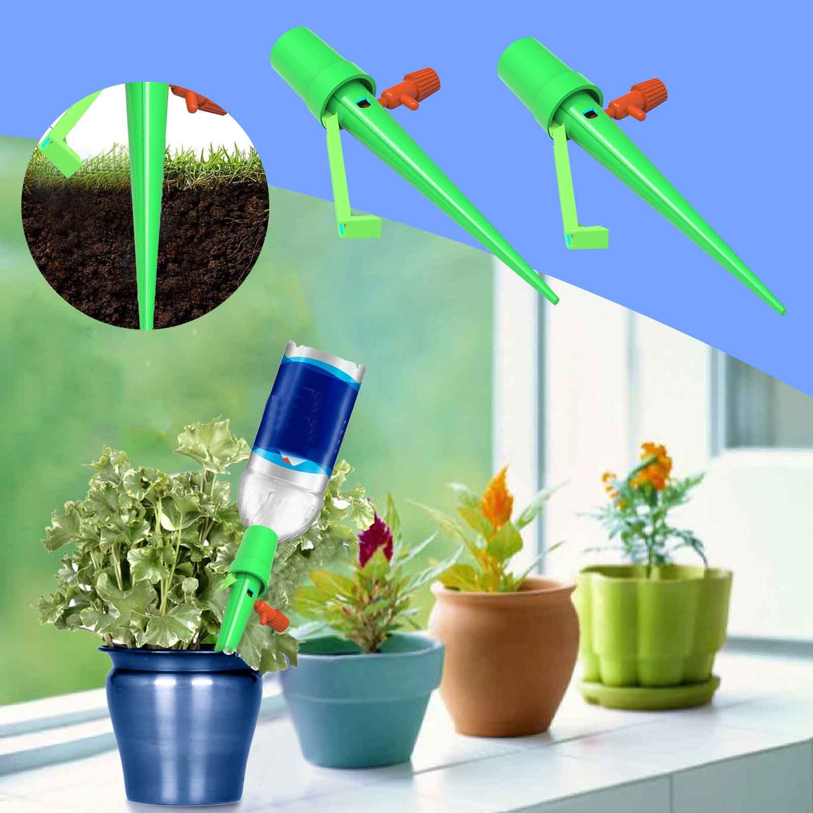 Grocery & Essentials！Drip Irrigation,2pcs Auto Drip Irrigation,Watering ...