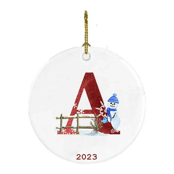 Grocery & Essentials Under $1!TOPRenddon 2023 New 26 Letter Christmas Snowman Christmas Pendant - Acrylic Car Pendant Saint