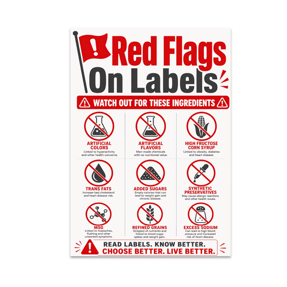 Grocery Label Warnings - Health-Conscious Consumer - 13x19 Poster Print