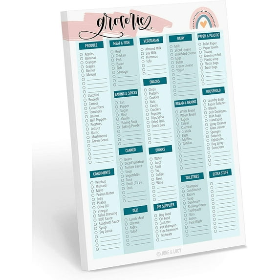 Grocery List Notepad, Grocery List: 60 Removable Pages for Meal Planning and Creating a Shopping List
