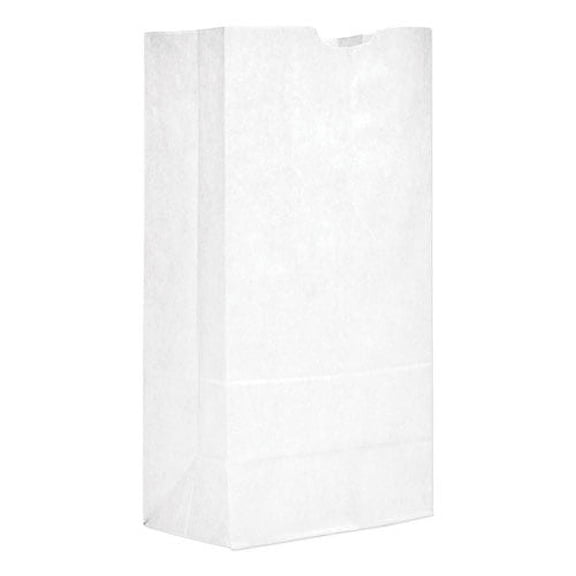 Grocery Paper Bags, 20# Size, 40# Basis Weight, 8.25" x 5.25" x 16.13", White, 500/Bundle | Bundle of 5
