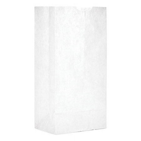Grocery Paper Bags, 30 lb Capacity, #4, 5" x 3.33" x 9.75", White, 500 Bags | Bundle of 10 Bundles