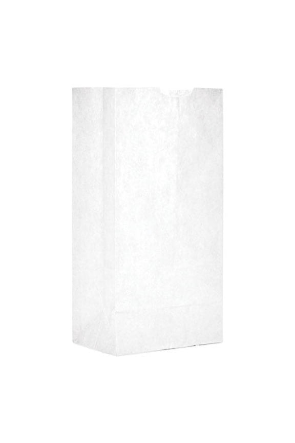 Grocery Paper Bags, 30 lb Capacity, #4, 5" x 3.33" x 9.75", White, 500 Bags | Bundle of 10 Bundles