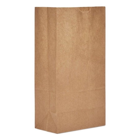 Grocery Paper Bags, 50 lb Capacity, #5, 5.25" x 3.44" x 10.94", Kraft, 500 Bags | Bundle of 10 Bundles