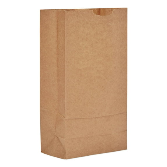 Grocery Paper Bags 57 lb Capacity #10 6.31" x 4.19" x 13.38" Kraft 500 Bags 30910