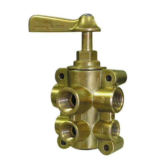Groco 6-Port Fuel Valve, 1/2" Supply