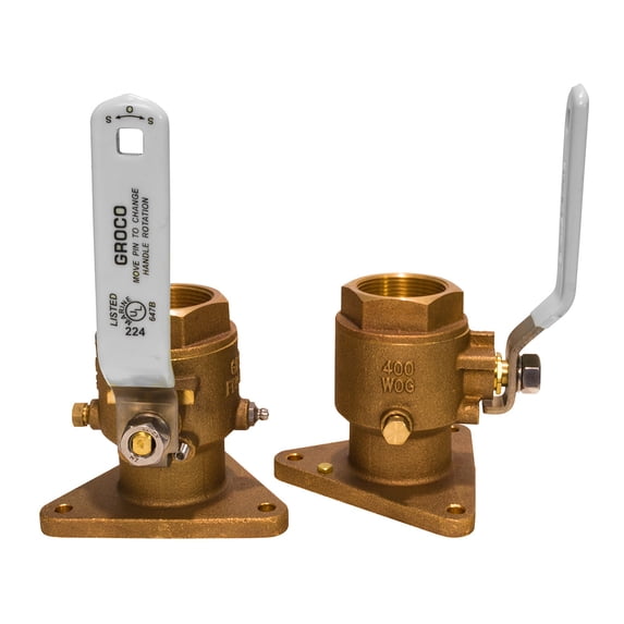 Groco FBV Bronze Full-Flow Tri-Flange Seacock