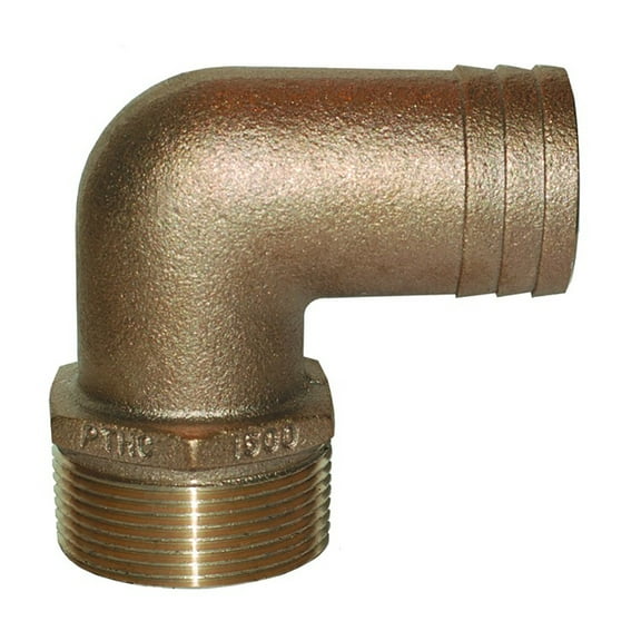 Groco PTHC Bronze Standard Flow 90 Degree Pipe-to-Hose Adapter with NPT Thread