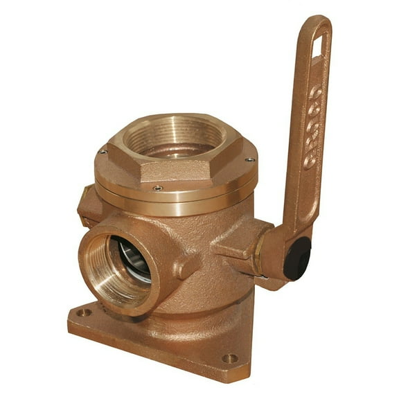 Groco SBV-P Bronze Full-Flow Flanged Safety Seacock with 2 Driver Ports