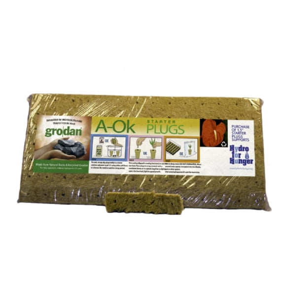 Grodan A'OK Starter Plugs V-Shape Rockwool Cubes for Seed and Cutting Propagation – Ideal for Healthy Root Development and Transplanting (98-Count)