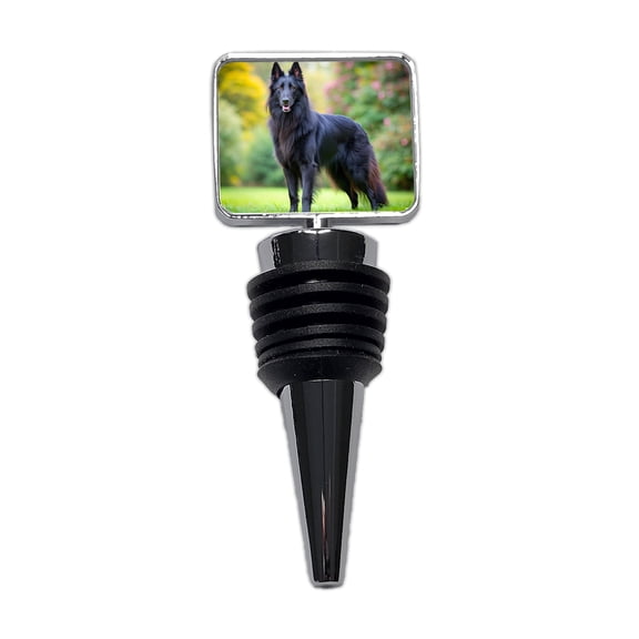 Groenendael Belgian Sheepdog Dog Photo Wine Bottle Stopper Cap Plug