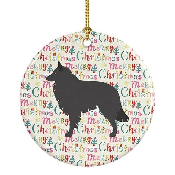 Groenendael Belgian Shepherd Ceramic Ornament 2.8 in x 2.8 in