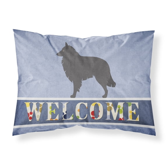 Groenendael Belgian Shepherd Fabric Standard Pillowcase Blue
