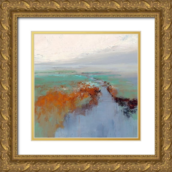 Groenhart, Jan 12x12 Gold Ornate Wood Framed with Double Matting Museum Art Print Titled - Silver light
