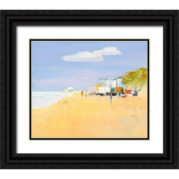 Groenhart, Jan 14x12 Black Ornate Wood Framed with Double Matting Museum Art Print Titled - Wonderfull along the Beach