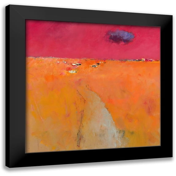 Groenhart, Jan 15x15 Black Modern Framed Museum Art Print Titled - Landscape in orange and red