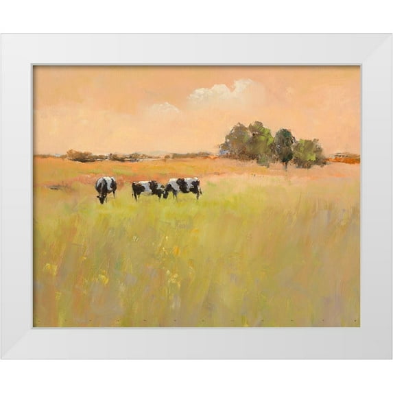 Groenhart, Jan 24x20 White Modern Wood Framed Museum Art Print Titled - Three Cows