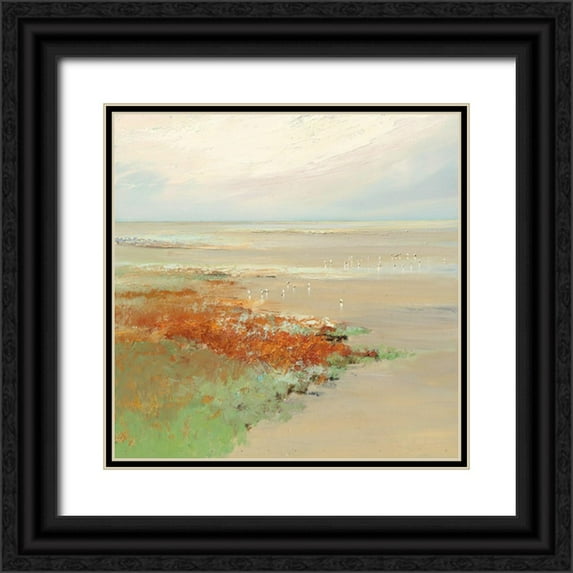 Groenhart, Jan 26x26 Black Ornate Wood Framed with Double Matting Museum Art Print Titled - Birds of Passage