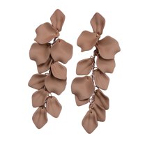 Grofry 1 Pair Bohemia Style Tassel Petal Dangle Earrings Acrylic Long Flower Stud Earrings Jewelry Accessories Gift