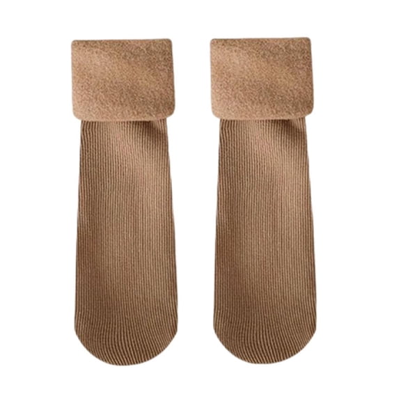 Grofry 1 Pair Winter Socks Thickened Plush Mid-tube High Elasticity Wrapping Anti-slip Anti-pilling Floor Socks Comfort Warmth Sleeping Socks