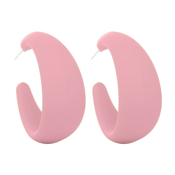 Grofry 1 Pcs Drop Earring Vibrant Color Non-Irritation Lightweight Exaggerated C-Shaped Dangle Earring Piercing Jewelry Accessories