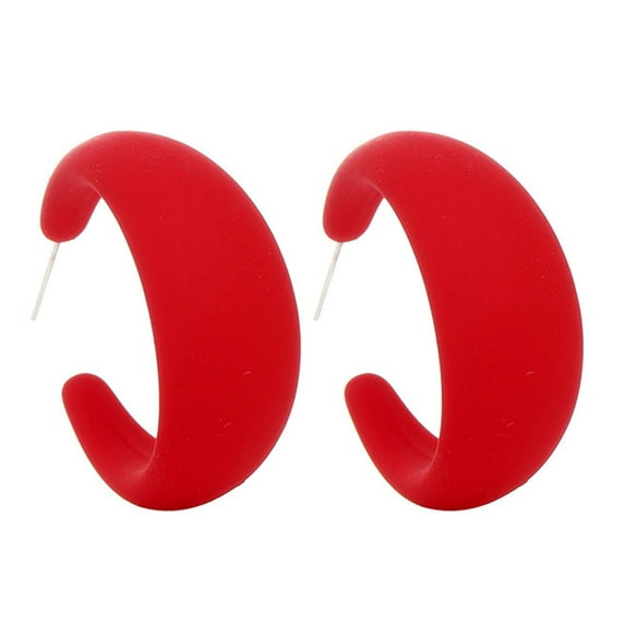 Grofry 1 Pcs Drop Earring Vibrant Color Non-Irritation Lightweight Exaggerated C-Shaped Dangle Earring Piercing Jewelry Accessories