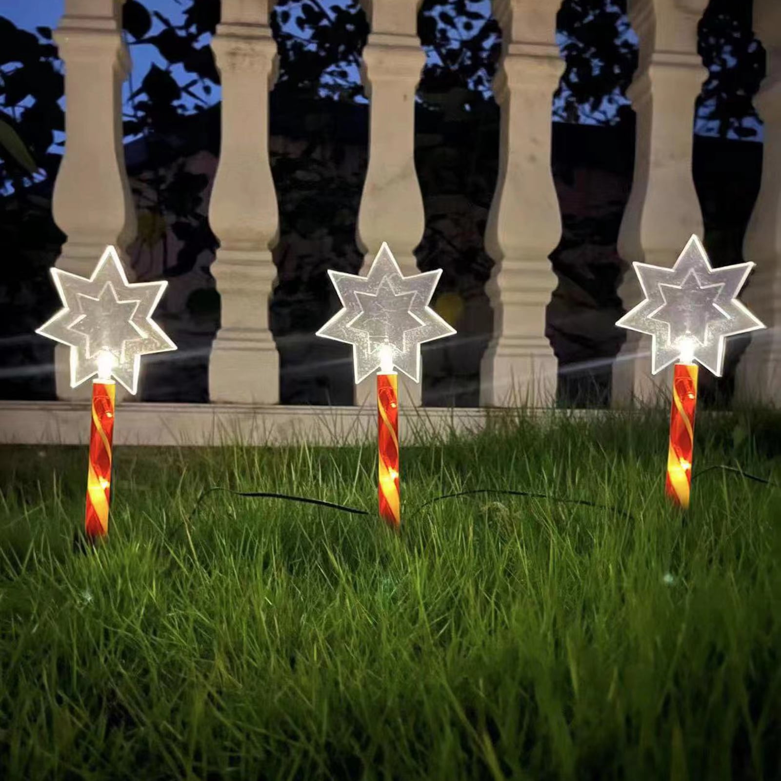 Grofry 1 Set Christmas Solar Light，Solar Christmas Pathway Lights