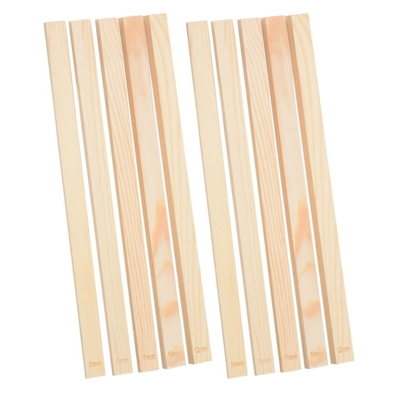 Grofry 10 Pcs Pottery Teaching Rolling Mud Stick Guide for Polymer Clay Depth Thickness 5 Size Rolling Mud Stick Guide Tools for Pottery Polymer Clay DIY Pottery Tools