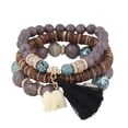 thumbnail image 1 of Grofry 18 Pcs/Set Elastic Rope Multilayer Resin Women Bracelets Women Bohemia Elephant Tassel Beads Bracelets Jewelry Accessory, 1 of 8