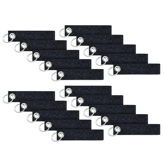 Grofry 20 Pcs Felt Key Rings with Blank Tag Stainless Steel Ring DIY Decoration Craft Key Fob Make Your Own Keychain Backpack Purse Decorative Accessories