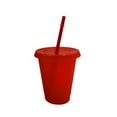 thumbnail image 1 of Grofry 400/500ml Straw Drinking Cup Large-capacity Wide Mouth Lid Plastic Flash Powder Shiny Water Bottle for School, 1 of 6
