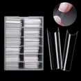 thumbnail image 1 of Grofry 480 Pcs/Box Nail Tips C Curved Pipe Shaped Transparent Long Square Coffin False Nail Tips for Manicure Transparent, 1 of 8