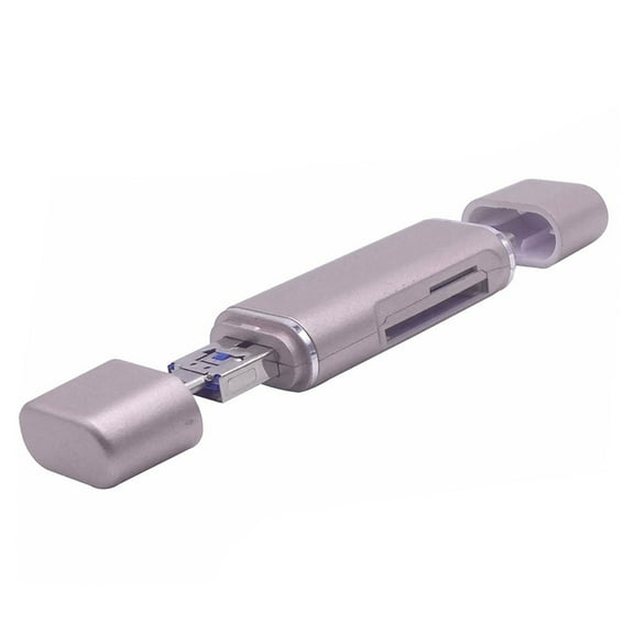 Grofry 5-in-1 Type C USB TF SD Card Reader Phone OTG Adapter for MacBook Windows,Purple