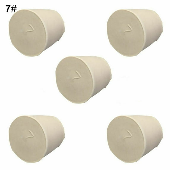 Grofry 5Pcs Solid Rubber Stoppers Plug Bungs Laboratory Bottle Tube Sealed Lid Corks