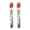 thumbnail image 1 of Grofry 6 Pair Women Bohemian Earrings Faux Turquoise Vintage Style Jewelry Faux Agate Engraved Round Shape Hoop Earrings Prom Travel Dangle Earrings, 1 of 8