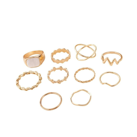 Grofry 60 Pcs Gold Knuckle Rings Set for Women Boho Twist Cross Irregular Geometric Rings Stackable Midi Rings Pack Gift for Various Occasions