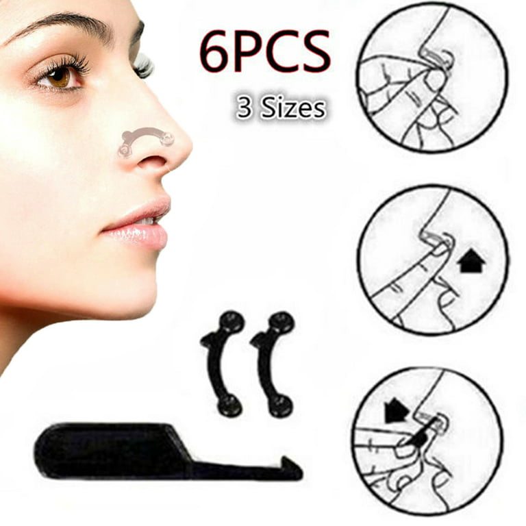 Grofry 6Pcs 3D Nose Corrector Bridge Lifting Increase Nasal Shaping Shaper  Beauty Tools,Random Color