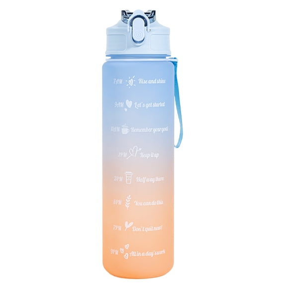 Grofry 750ml Drinking Bottle,Gradient Water Bottle,Gradient Large Capacity Leak-proof Traveling Straw Design Drinking Jug Daily Use