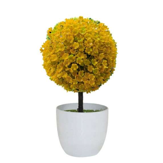 Grofry Artificial Bonsai Potted Ornament Topiary Ball Shape Bonsai Fake Plant Home Decoration