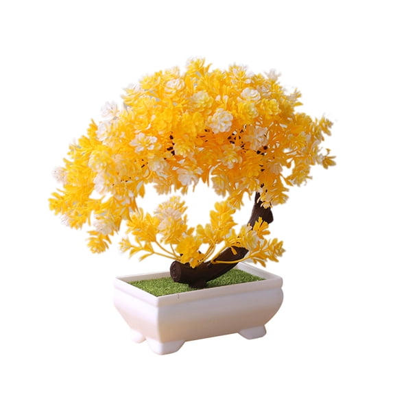 Grofry Artificial Bonsai Simulation Fake Potted Bonsai Tree Plant Desk Ornament Home Decor