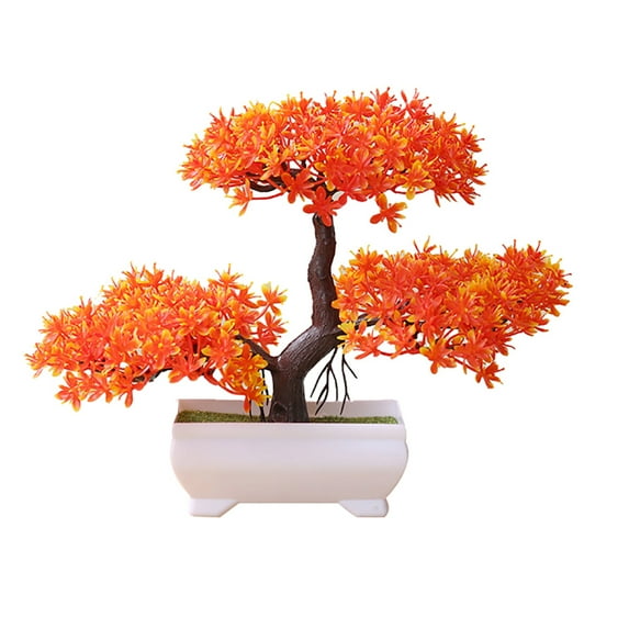 Grofry Artificial Bonsai Welcoming Pine Bonsai Simulation Potted Plant Ornament Home Decor