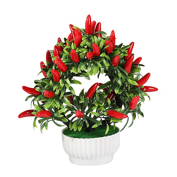 Grofry Artificial Potted Plants Realistic Love Heart Fake Fruit Tree Bonsai Green Plants Pot Decoration Home Office Table Centerpiece Faux Greenery Ornament