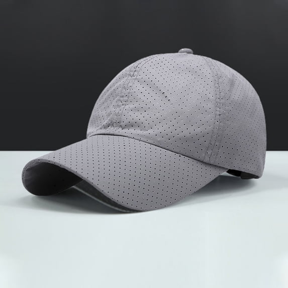 Grofry Baseball Cap Decorative Pure Color Soft Mesh Summer Cap for Outdoor Dark Gray